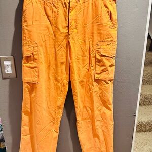 Vibrant Orange Men's Cargo Pants Zegna Sport 34x33